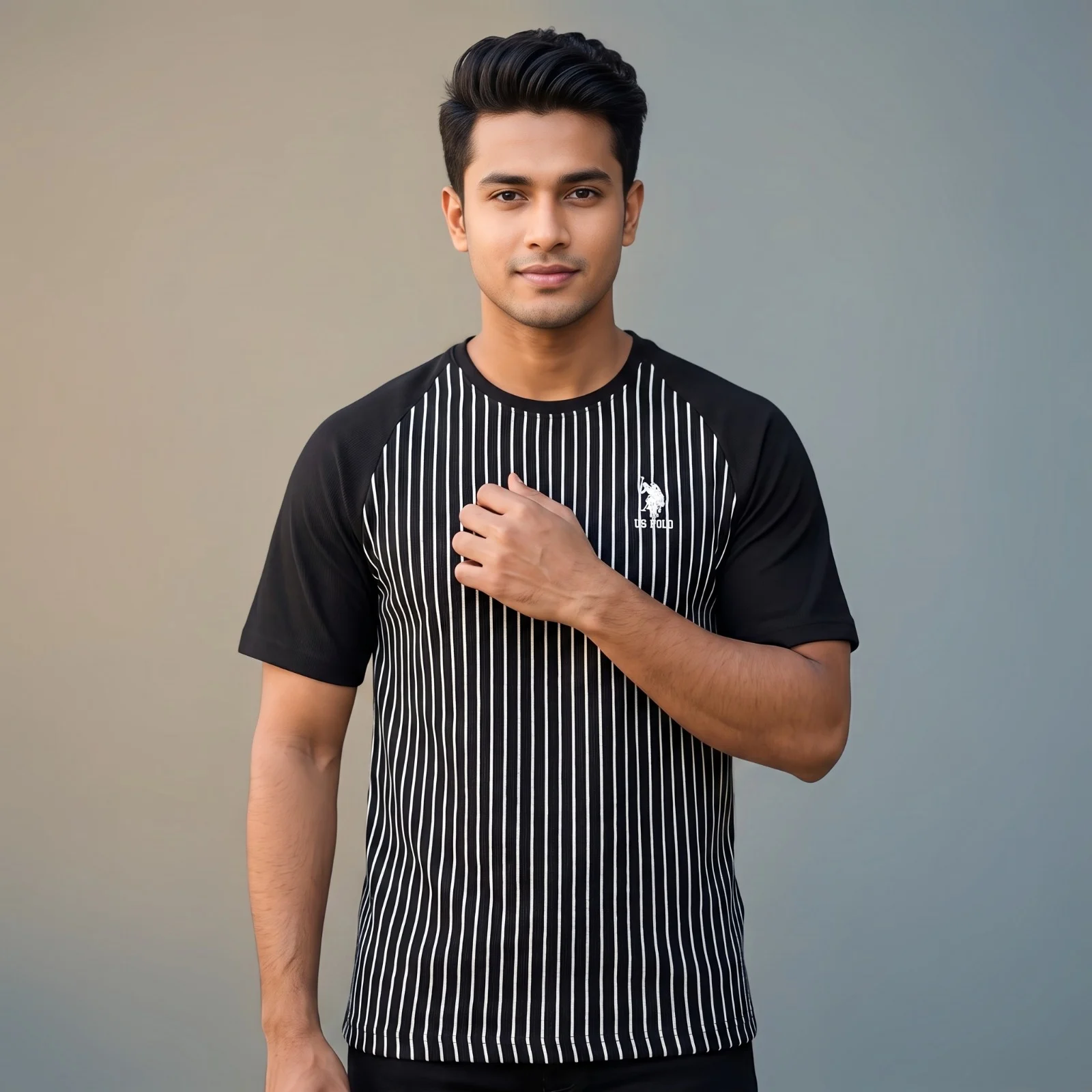 Men's Striped Raglan Sleeve T-Shirt